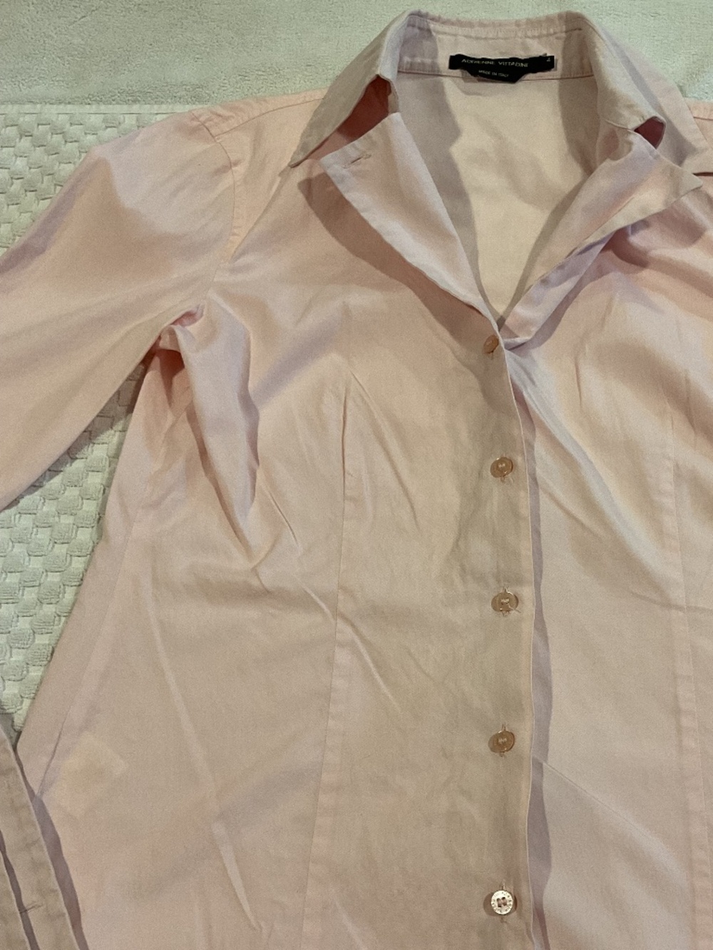 Adrienne Vittadini Pink Collared Button Up, Size 4. Made in Italy - Picture 6 of 10